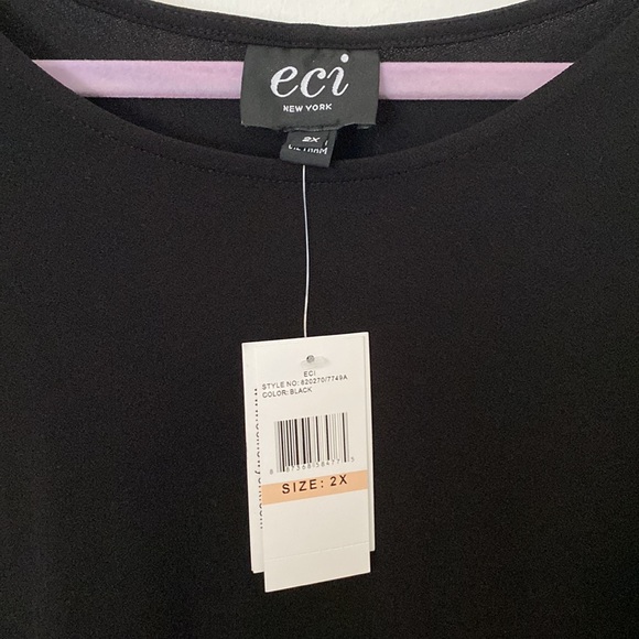 Black Eci Cocktail Dress with Ruffle Detail - Picture 2 of 4